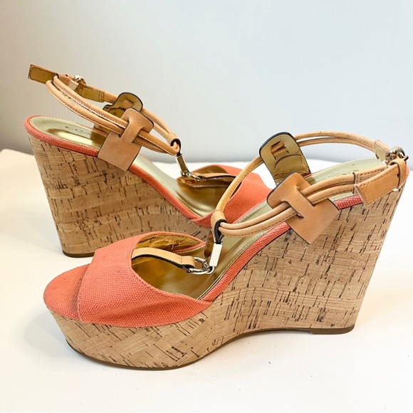 COACH Coral Cork Wedge Platform Sandals - Picture 7 of 13